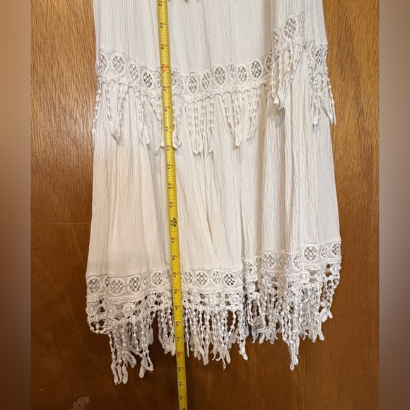 American Eagle Outfitters Cream Spaghetti Strap Dress with Tassel Detail - Picture 4 of 9